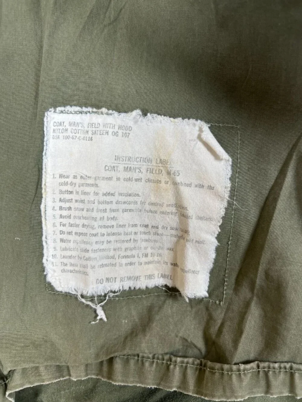 Vintage US Army M-65 Field Jacket S-Regular OG-107 Cold Weather Coat 1967 - Picture 5 of 16